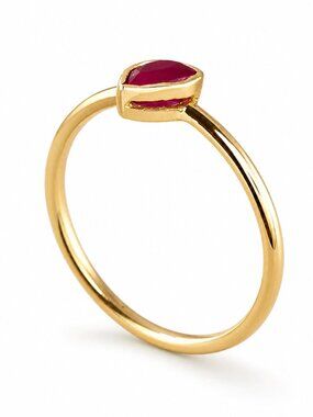14K Gold Natural Ruby Ring ❤️ Minimalist Luxe Statement